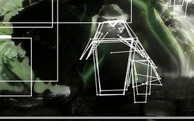 Finding Flow – close-up of green plants, overlaid with white object-detection frames and markers