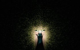 Hella – aerial view of a field robot illuminating a field at night