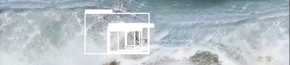 widescreen crop of a breaking wave, overlaid with a white object-detection frame