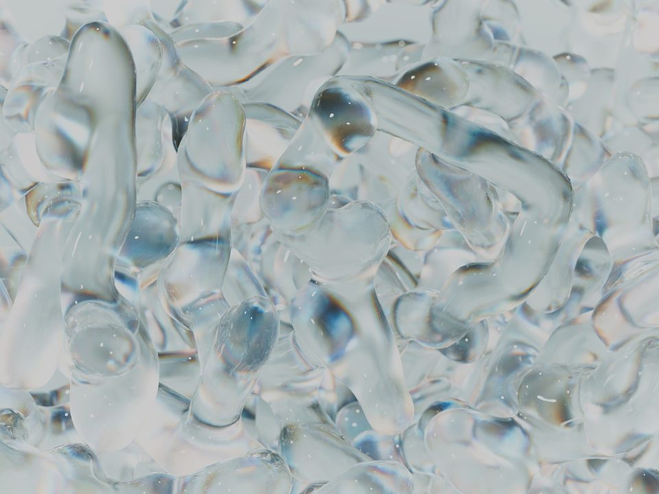 dense tangle of transparent, tube-like volume shapes against a light grey background